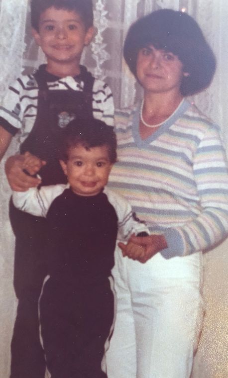 undated pics with mom and brother in colombia