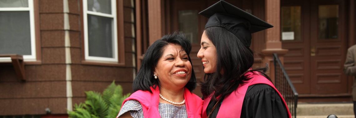 Norma Torres Mendoza with her mother at the HKS graduation